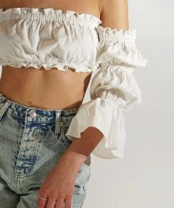 Au Darling Clothing Rosalina White Cropped Top