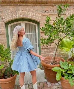 Selkie Clothing The Denim Puff Dress
