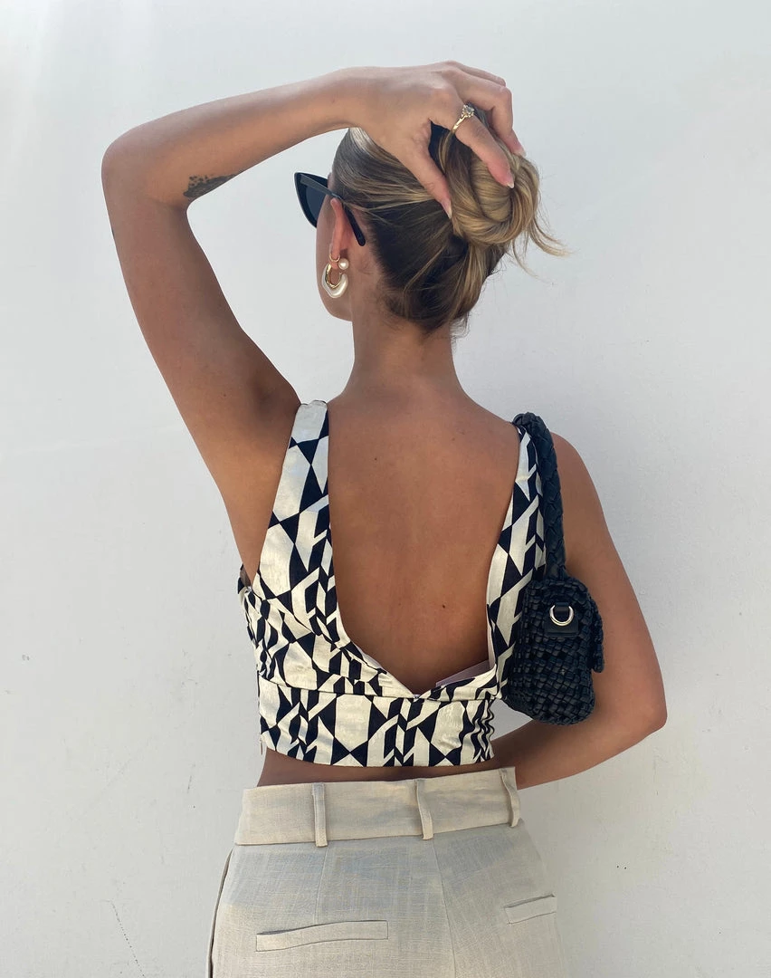 Au Darling Art Deco Print Top