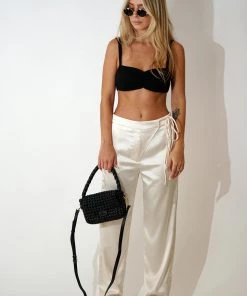 Au Darling Clothing Hazel Ivory Satin Pants