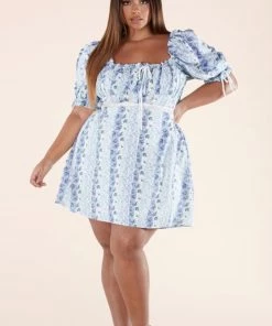 Au Darling Clothing Sophie Blue Babydoll Dress