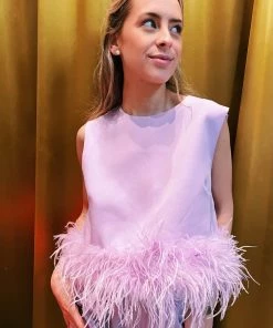 Au Darling Clothing Purple Feather Tank