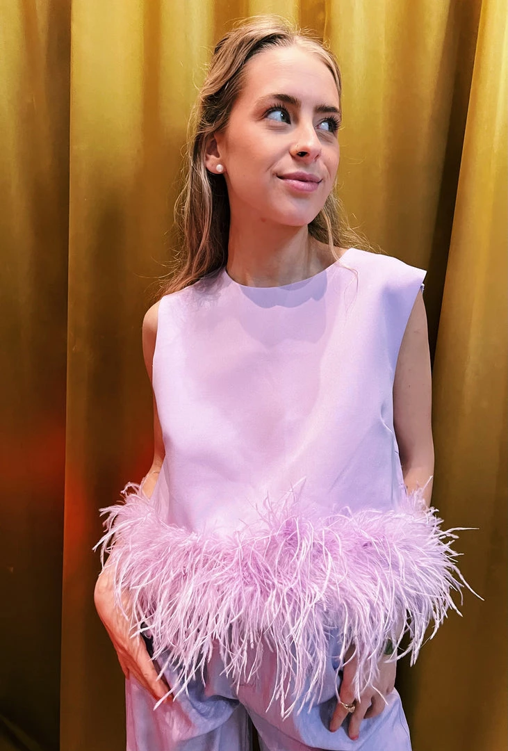 Au Darling Clothing Purple Feather Tank