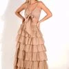Au Darling Clothing Carley Taupe Ruffle Skirt Set