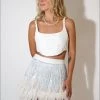 Au Darling Shake It Up White Feather Skirt Clothing