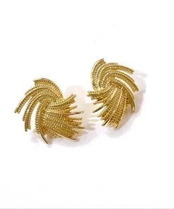 Au Darling Golden Fan Earrings Accessories