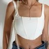 Au Darling White Athletic Corset Top Clothing
