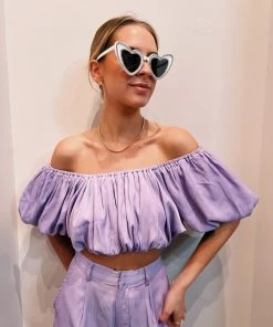 Au Darling Pale Moonlight Cropped Top