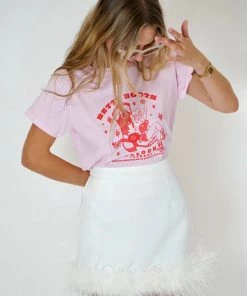 Au Darling Clothing Celebrate White Feather Mini Skirt