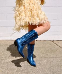 Au Darling Super Blue Metallic Cowgirl Boots Accessories