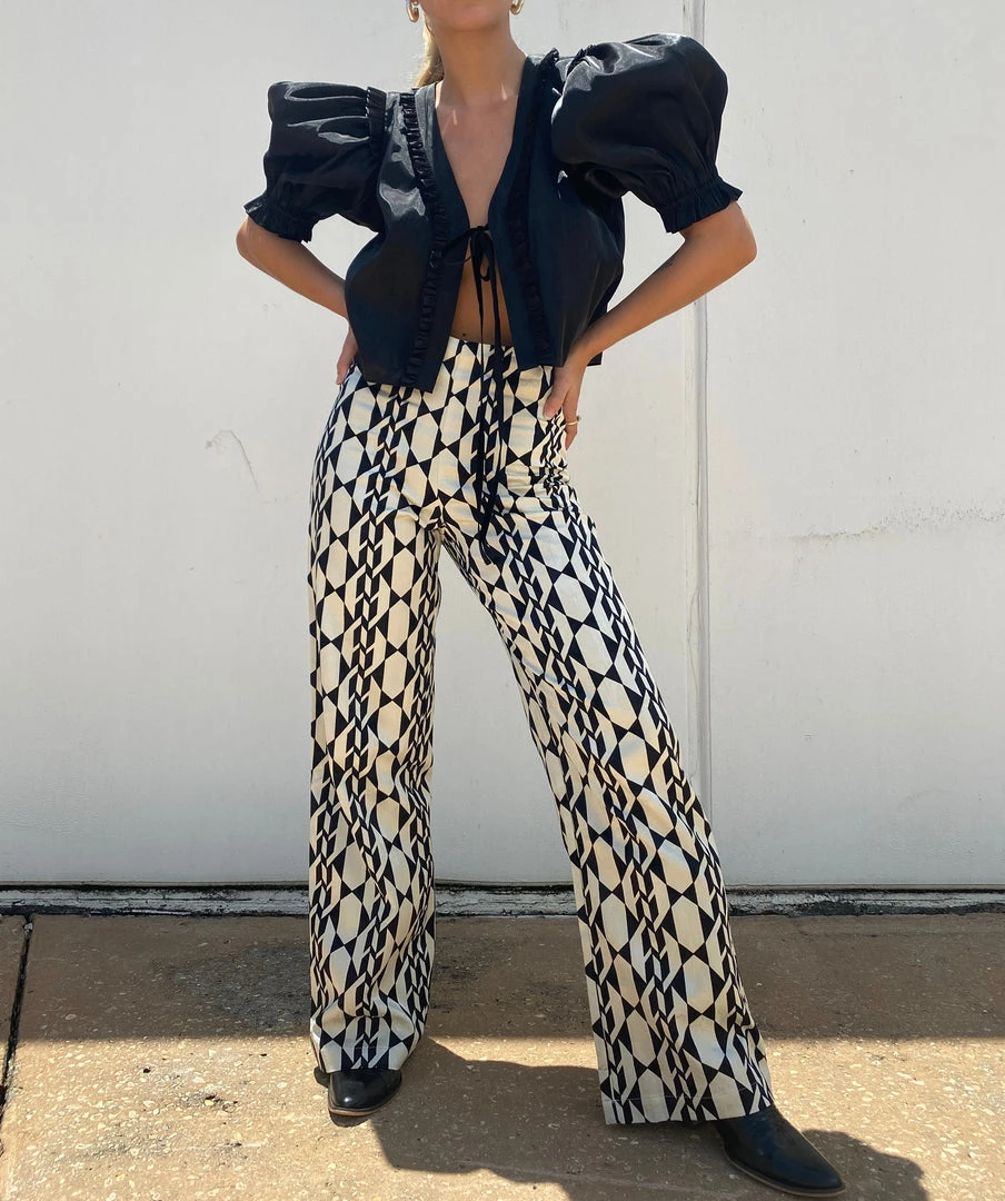 Au Darling Art Deco Print Trousers
