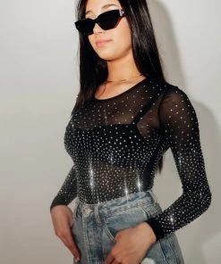 Au Darling Rhinestone Embellished Bodysuit