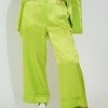 Au Darling Lime Green Satin Suit Pants