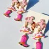 Au Darling New Arrivals Pink Cowgirl Earrings