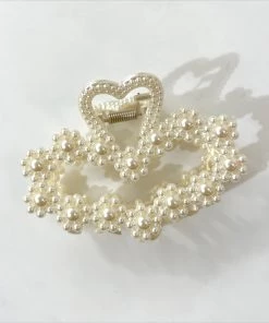 Au Darling Pearl Heart Clip