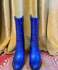 Au Darling Super Blue Metallic Cowgirl Boots Accessories