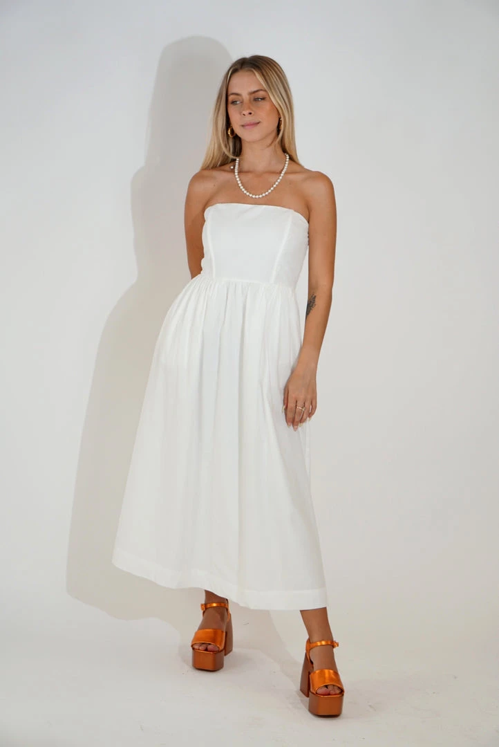 Au Darling Gemma White Strapless Dress Clothing