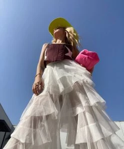 Au Darling Clothing White Tulle Pants