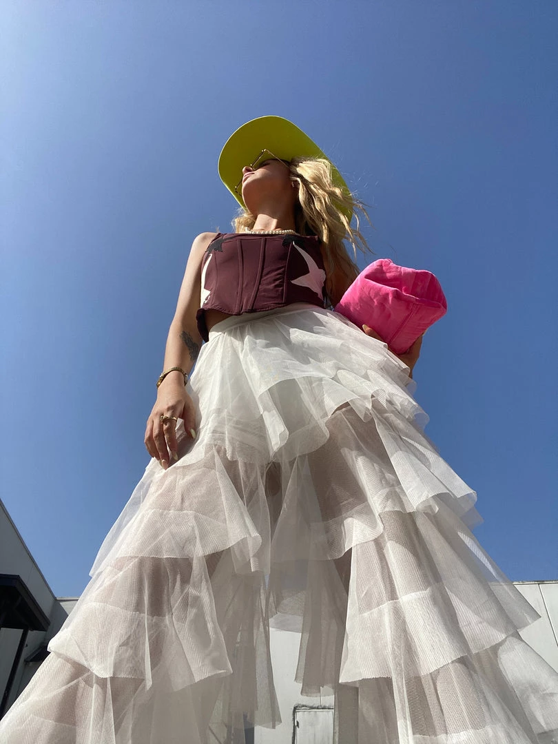 Au Darling Clothing White Tulle Pants