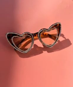 Au Darling Rhinestone Heart Sunglasses