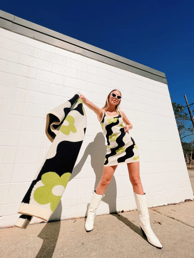 Au Darling Flower Power Knit Dress