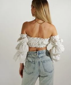 Au Darling Clothing Rosalina White Cropped Top