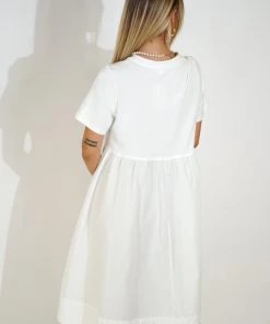 Au Darling White Poplin Tee Dress Clothing