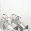 Au Darling Silver Metallic Platform Sandals New Arrivals