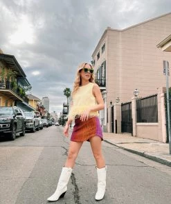 Au Darling Pale Yellow Feather Tank