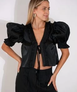 Selkie The Paper Doll Caviar Blouse