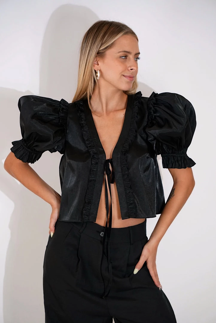 Selkie The Paper Doll Caviar Blouse