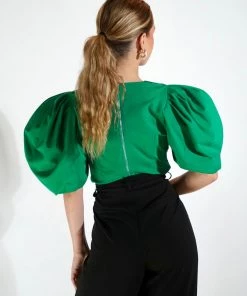 Au Darling Emerald Green Bow Top Clothing