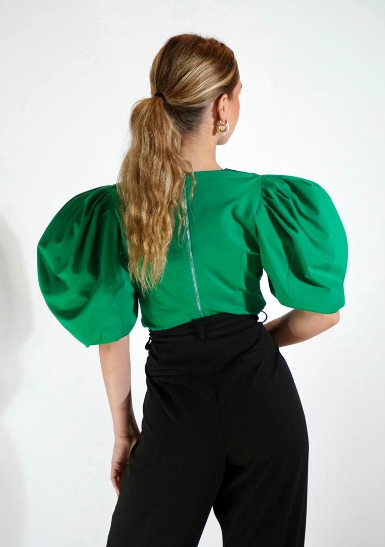 Au Darling Emerald Green Bow Top Clothing