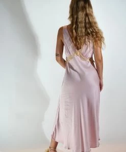 Au Darling Chic Lilac Satin Dress Clothing