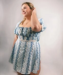 Au Darling Clothing Sophie Blue Babydoll Dress