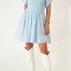 Au Darling Baby Blue Smocked Mini Dress