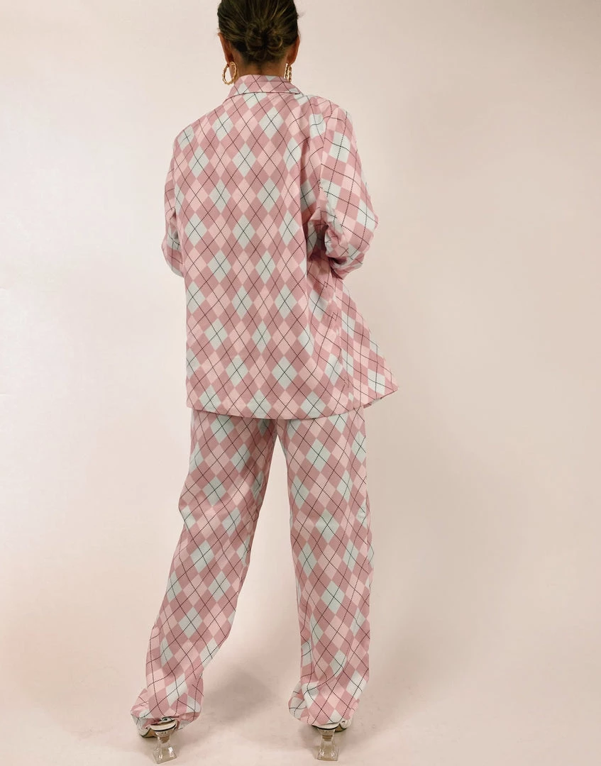 Au Darling Clothing Pretty In Pink Argyle Trousers