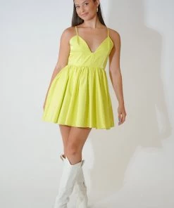Au Darling Victoria Lime Mini Dress