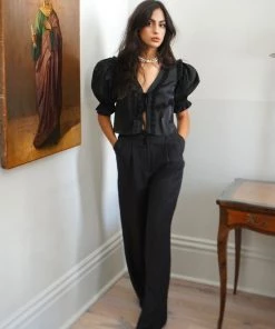 Selkie The Paper Doll Caviar Blouse