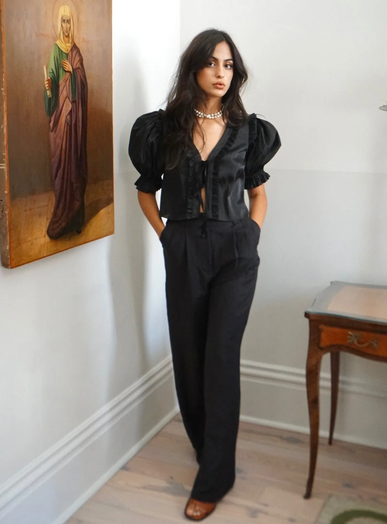 Selkie The Paper Doll Caviar Blouse