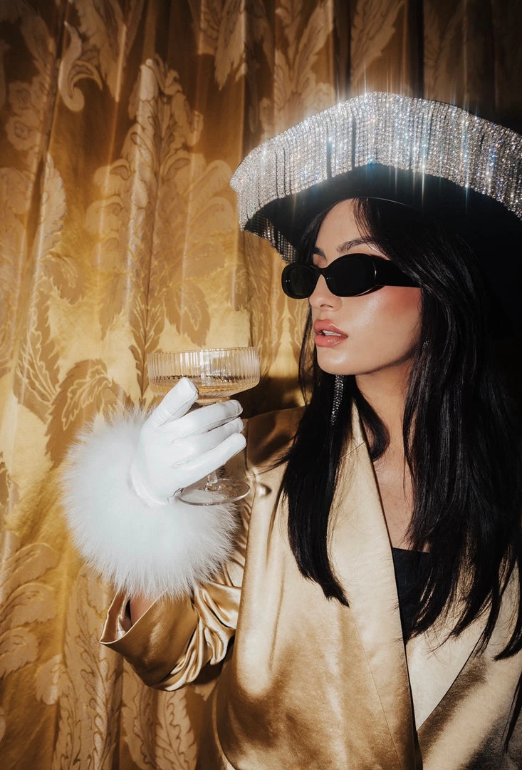 Au Darling Yellow Satin Blazer