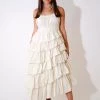 Au Darling Playa Cream Midi Dress Clothing