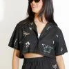 Au Darling Black Embroidered Crop Top