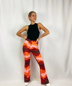 Au Darling Clothing Pink Mod Satin Pants