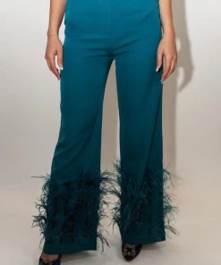 Au Darling Royal Teal Feather Suit Pants