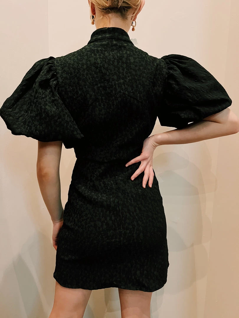 Sister Jane Clothing Black & White Jacquard Mini Dress