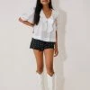 Au Darling White Collared Sailor Top