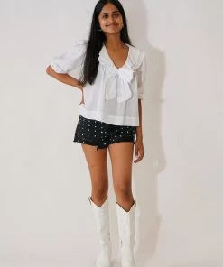 Au Darling White Collared Sailor Top