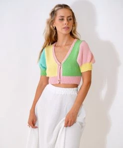 Au Darling Candy Knit Cropped Sweater