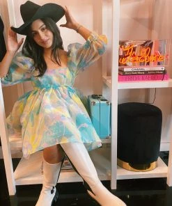 Selkie Clothing Electric Lady Puff Dress